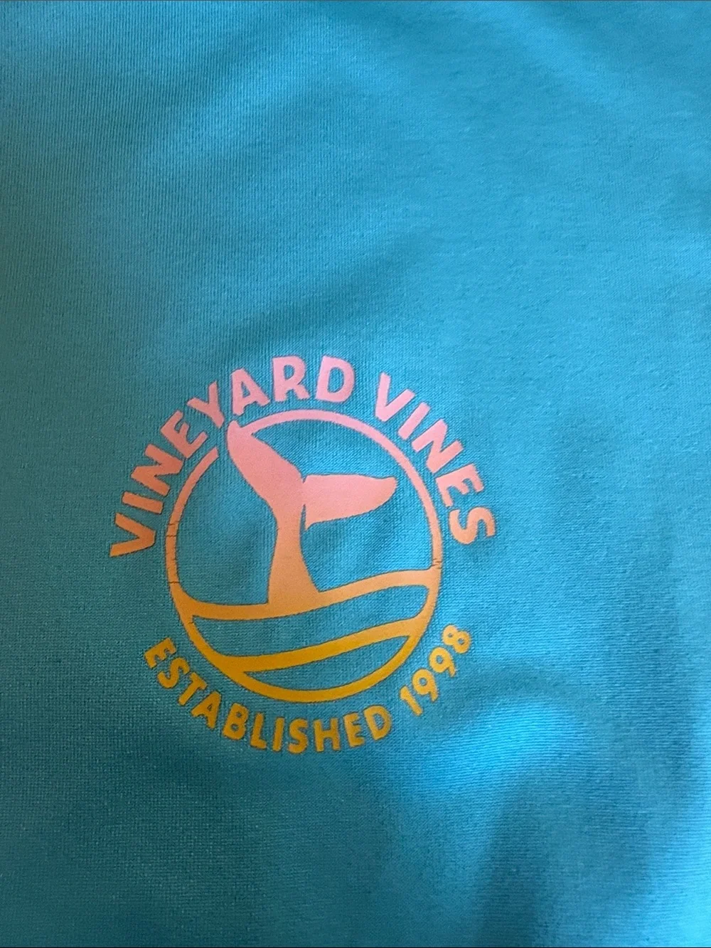 Vineyard Vines Aqua Blue Long Sleeve Performance Swim Tee